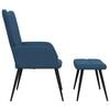 vidaXL Chaise de relaxation avec tabouret Bleu Tissu