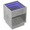 vidaXL Table basse avec LED infini gris béton 40x40x50 cm