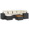 vidaXL Salon de jardin 7 pcs avec coussins noir r&eacute;sine tress&eacute;e