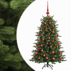 vidaXL Sapin de No&euml;l artificiel avec boules 120 cm 150 LED Blanc chaud