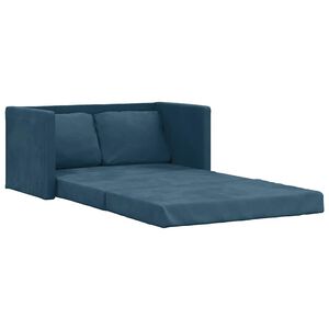 vidaXL Canap&eacute;-lit 2 en 1 bleu 122x204x55 cm velours