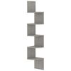 vidaXL Étagère d'angle murale gris béton 19x19x123cm bois d'ingénierie