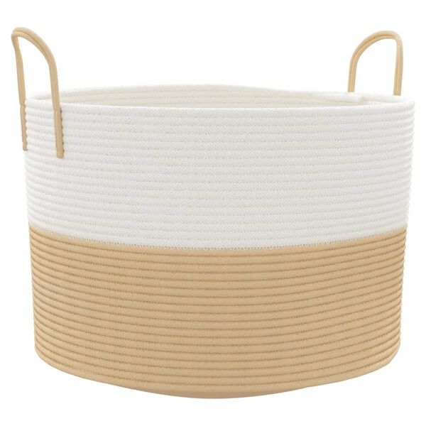 vidaXL Panier de rangement beige et blanc &Oslash;51x33 cm coton