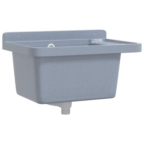 vidaXL Lavabo pour montage murale gris 50x35x24 cm r&eacute;sine
