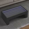 vidaXL Table basse avec LED infini noir 90x50x30 cm