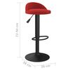 vidaXL Tabouret de bar Rouge bordeaux Velours