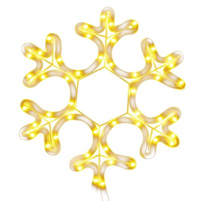 vidaXL Figure de flocon de neige de Noël et 48 LED Blanc chaud 27x27cm
