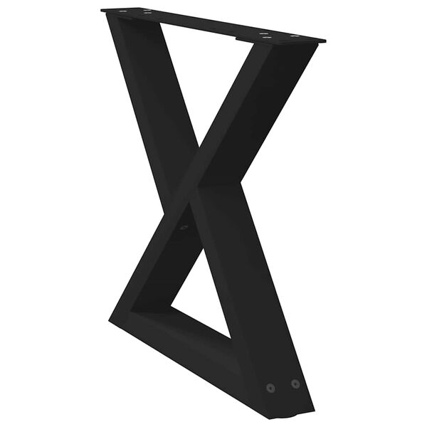 vidaXL Pieds de table basse 2 pièces Noir 50 x (42-43,3) cm Acier
