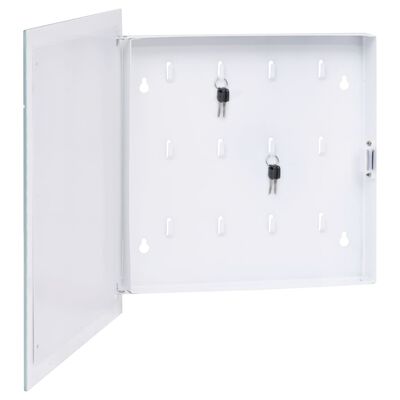 vidaXL Boîte à clés avec panneau magnétique Blanc 35x35x5,5 cm
