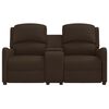 vidaXL Fauteuil inclinable porte-gobelets 2 places marron similicuir