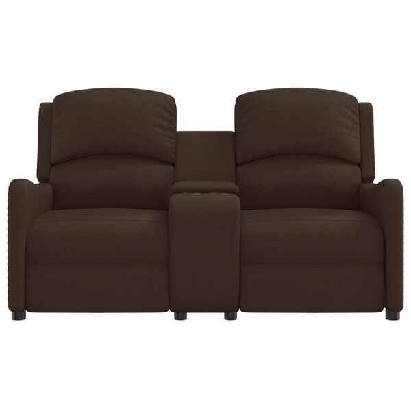 vidaXL Fauteuil inclinable porte-gobelets 2 places marron similicuir