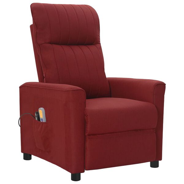 vidaXL Fauteuil &eacute;lectrique de massage Bordeaux Tissu