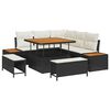 vidaXL Ensemble de canap&eacute; de jardin avec coussin 8 pcs Noir et Cr&egrave;me