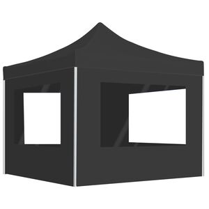 vidaXL Tente de r&eacute;ception pliable &agrave; parois Aluminium 3 x 3m Anthracite