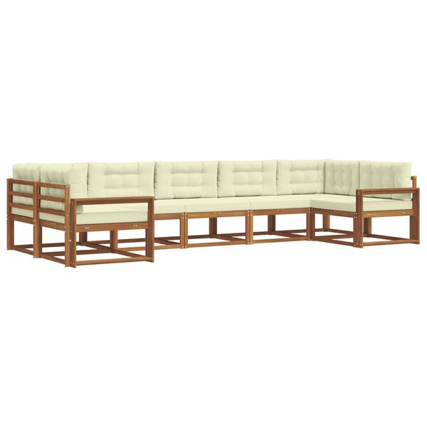 vidaXL Ensemble de canap&eacute;s d'ext&eacute;rieur 7 pcs Naturel et Cr&egrave;me