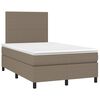 vidaXL Sommier &agrave; lattes de lit matelas et LED taupe 120x190 cm tissu