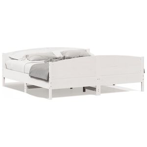 vidaXL Cadre de lit sans matelas blanc 180x200 cm bois massif de pin