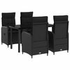 vidaXL Ensemble de salle &agrave; manger pour jardin 5 pc Noir polyrotin