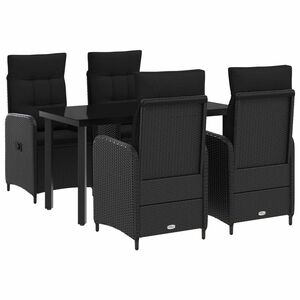 vidaXL Ensemble de salle &agrave; manger pour jardin 5 pc Noir polyrotin