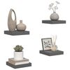 vidaXL &Eacute;tag&egrave;re murale flottante 4 pcs Gris brillant 23x23,5x3,8 cm MDF