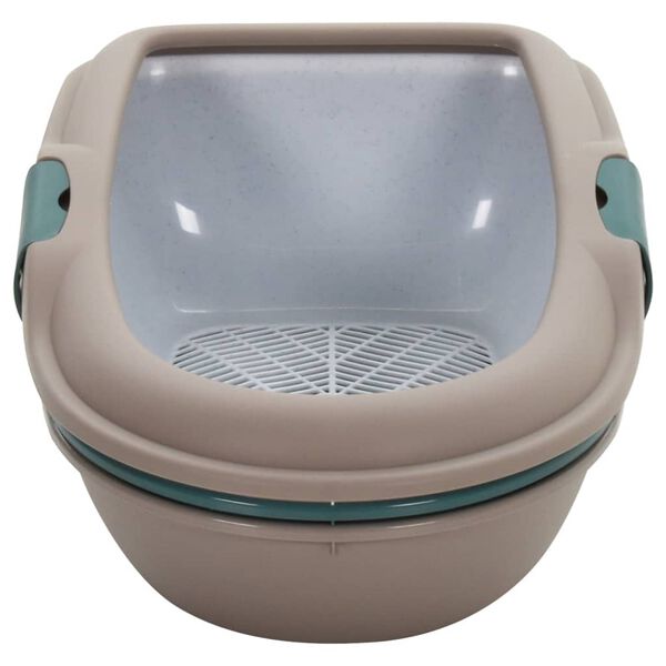 vidaXL Bac à litière pour chat Marron et blanc 59x39x22 cm PP