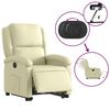 vidaXL Fauteuil inclinable &eacute;lectrique cr&egrave;me cuir v&eacute;ritable