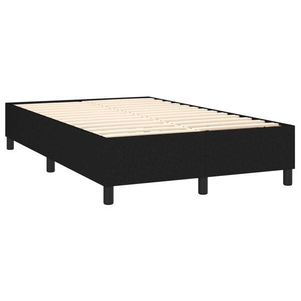 vidaXL Sommier &agrave; lattes de lit avec matelas Noir 140x190 cm Tissu