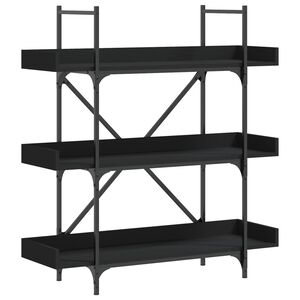 vidaXL Biblioth&egrave;que &agrave; 3 niveaux noir 100x33x108,5 cm bois d'ing&eacute;nierie