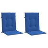vidaXL Coussins de chaise de jardin à dossier bas lot de 2 bleu royal