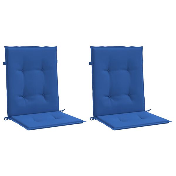 vidaXL Coussins de chaise de jardin à dossier bas lot de 2 bleu royal