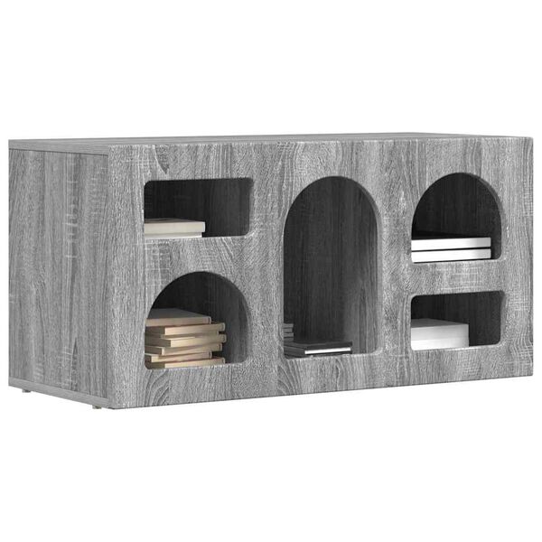 vidaXL Meuble TV Gris Sonoma 80 x 35 x 40 cm Bois d'ing&eacute;nierie