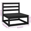 vidaXL Canap&eacute; &agrave; 4 places de jardin Noir Bois de pin solide