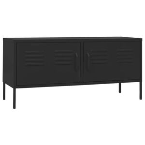 vidaXL Meuble TV Noir 105x35x50 cm Acier