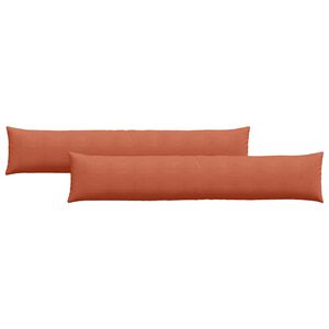 vidaXL Coussins de canap&eacute; 2 pcs Rouge orange 200 x 40 cm