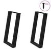 vidaXL Pieds de table &agrave; manger en U 2 pi&egrave;ces Noir 60 x (72-73) cm Acier