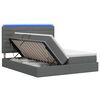 vidaXL Lit de rangement LED avec matelas Gris fonc&eacute; 200 x 200 cm Tissu