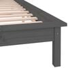 vidaXL Cadre de lit &agrave; LED sans matelas gris 120x190 cm bois massif