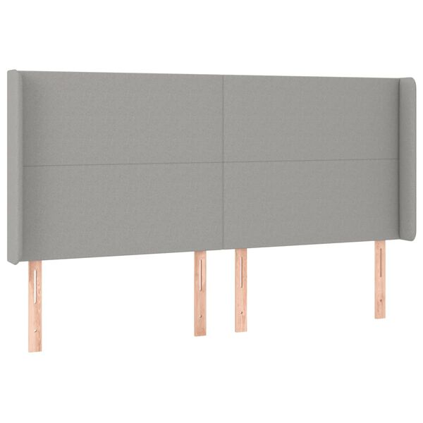 vidaXL T&ecirc;te de lit &agrave; LED Gris clair 163x16x118/128 cm Tissu