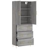 vidaXL Buffet haut Sonoma gris 69,5x34x180 cm Bois d'ingénierie