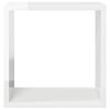 vidaXL &Eacute;tag&egrave;res cube murales 2 pcs Blanc brillant 30x15x30 cm