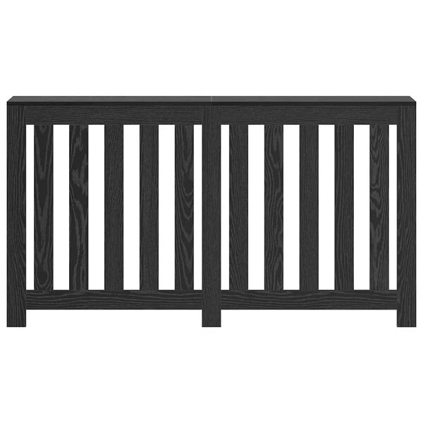 vidaXL Cache-Radiateur Ch&ecirc;ne noir 149 x 20 x 82 cm Bois d'ing&eacute;nierie