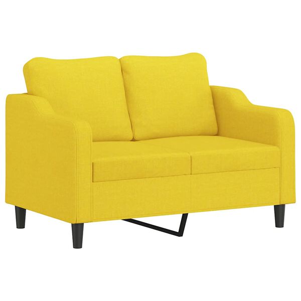 vidaXL Ensemble de canap&eacute;s 3 pcs avec coussins jaune clair tissu