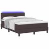 vidaXL Lit &agrave; ressorts avec matelas Marron fonc&eacute; 140 x 200 cm tissu
