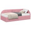 vidaXL Cadre de lit d'angle avec matelas 2 pc Rose 90 x 190 cm Velours