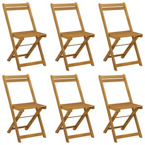 vidaXL Chaises de bistrot pliantes lot de 6 bois d'acacia solide