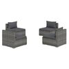 vidaXL Salon de jardin 4 pcs avec coussins résine tressée gris