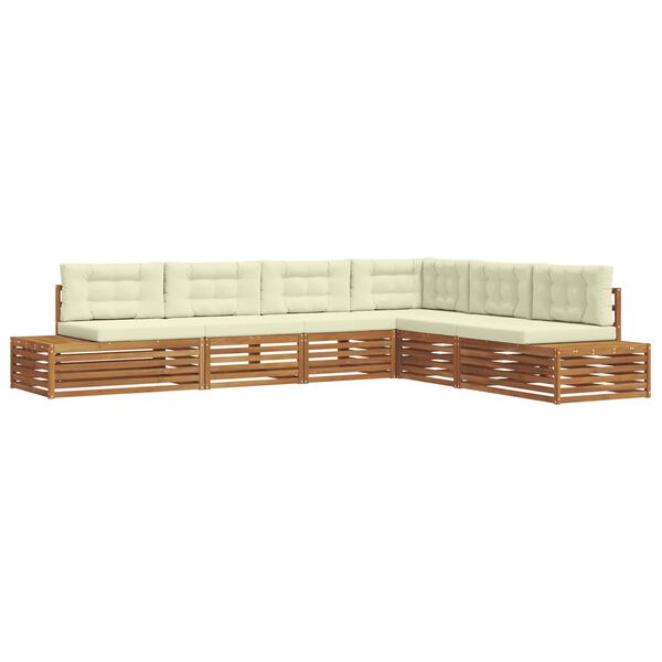 vidaXL Ensemble de canap&eacute;s d'ext&eacute;rieur 6 Pi&egrave;ce Naturel et Cr&egrave;me