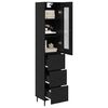 vidaXL Haut Armoire Ch&ecirc;ne noir 34,5 x 34 x 180 cm Bois d'ing&eacute;nierie