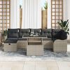 vidaXL Ensemble de canap&eacute; de jardin 8 pcs Gris clair Poly rotin