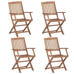 vidaXL Chaises pliables d'ext&eacute;rieur lot de 4 Bois d'acacia solide